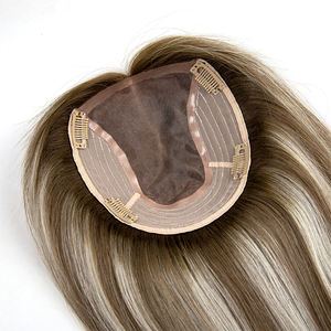 Prêt à expédier – Vente en gros de postiches en cheveux humains vierges russes européens, base en soie, mono lace topper pour femmes blanches - Product Image 4