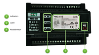 Moniteur de puissance sur rail DIN YUCHENG RS485 DC, compteur d'énergie multicanal, écran LCD, précision 0,5, modèle triphasé RCT PMC-512-D