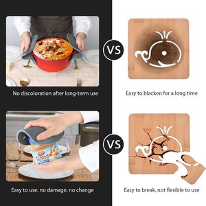 BPA-Free Food Grade Silicone Oven <b>Trivet</b> Mats Multipurpose Non-Slip Hot Potholders with Honeycomb Design - Product Image 6