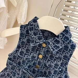 Child Star Circle Girls Sleeveless Denim Dress Breathable Summer Vest Dress Top - Product Image 3