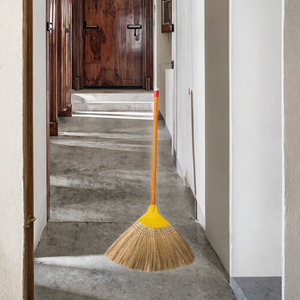 Balai en herbe naturelle à poils doux, durable, pour le nettoyage extérieur, avec long manche en bois, Choidot, pour le nettoyage domestique - Product Image 3