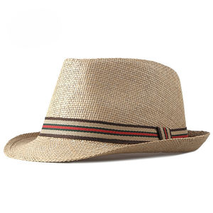 Hombre Mujer Sombrero Fedora 1920s Sombrero Panamá Ala Corta Gorra de Verano con Cinta <span class=keywords><strong>Playa</strong></span> Viajes Senderismo - Product Image 4