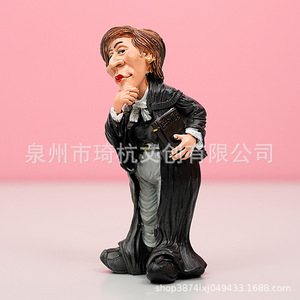 Figuras de juez, 2 piezas, resina sintética, decoración para el hogar y la oficina, diseño de retrato de estilo tradicional - Product Image 4
