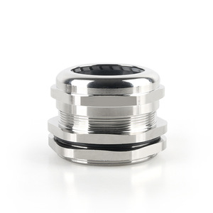 Conector marino roscado de latón niquelado Indetech PG8, prensaestopas metálico impermeable para aplicaciones de baja tensión - Product Image 2