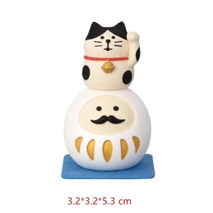 Figura de Resina Daruma Maneki Neko, Gato de la Suerte Kawaii, Adorno de Escritorio, Decoración Auspiciosa para el Hogar u Oficina, Recuerdo de Bendición, Regalo - Product Image 5