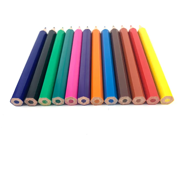 Penjualan anak terlaris pabrik pensil warna plastik 12 warna 3.5 inci dalam kotak warna