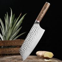 Couteaux de cuisine professionnels avec manche en bois Pakka 5Cr15 couperet en acier Sharp Chef viande et couteau à légumes pour Barbecue pour chefs
