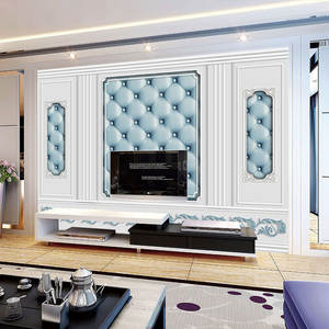 Style européen salon Tv fond papier peint 3d plâtre ligne murale canapé Film télévision mur tissu chambre 8D papier peint - Product Image 3