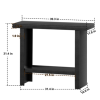 Table console rustique de 39,3 pouces avec plateau en bois épais de 1,9 pouces, table de couloir étroite à 3 niveaux pour salon, couloir, hall d'entrée