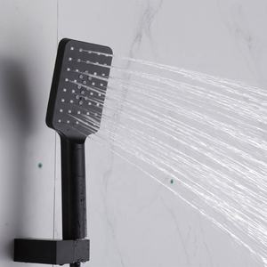 Pommeau de <span class=keywords><strong>douche</strong></span> mural noir mat, ensemble de <span class=keywords><strong>douche</strong></span> mitigeur de luxe italien, à pression, noir mat - Product Image 1