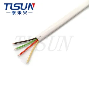 TLSUN Manufacturers Supply CE Certification LIYY 4X26AWG Flat Signal Cable White Sheath PVC Insulation 300V