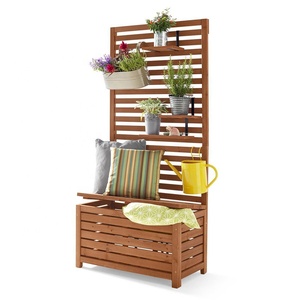Jardinière <span class=keywords><strong>de</strong></span> <span class=keywords><strong>jardin</strong></span> extérieure Boîte <span class=keywords><strong>de</strong></span> pont Treillis Escalade Plantes en bois Étagère <span class=keywords><strong>Banc</strong></span> Balcon <span class=keywords><strong>Coffre</strong></span> avec étagères - Product Image 1