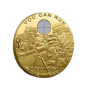 US <span class=keywords><strong>Sniper</strong></span> Challenge Gold Coin Vous pouvez courir mais vous ne mourrez que fatigué pour les cadeaux - Product Image 2