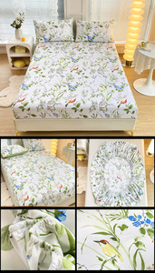 Wholesale Textile Bedding King Size Bed <strong>Sheets</strong> Set Custom Printed Recycle Microfiber Quick <strong>Dry</strong> Fitted Bed <strong>Sheet</strong> for Hotel - Product Image 4