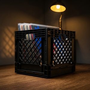 Caisse de rangement pliable en plastique avec façade transparente, empilable pour une visualisation facile et une organisation gain de place - Product Image 1