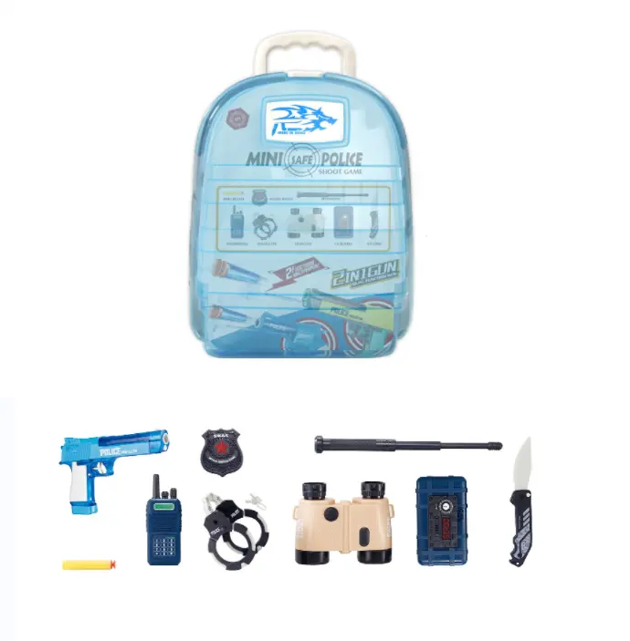 Kinderen Play Pretend Game Politie Tool Rugzak Mini Politie Schieten En Water Shooting Game Set