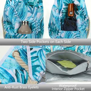 2024 Summer Travel Polyester Women Tote Shoulder Bag <b>Extra</b> <b>Large</b> Waterproof Lightweight Beach Bag - Product Image 5