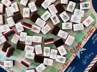 Ensemble de tuiles de mahjong en acrylique à 4 couches sur le thème du western cowboy Lasso Lineup, 160 pièces, style américain de luxe