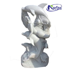 Thiết kế hiện đại đá cẩm thạch cá heo tượng cho trong nhà ngoài trời Vườn hồ bơi ngoài trời đài phun nước đá tự nhiên điêu khắc - Product Image 5