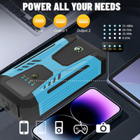Nouveautés Batterie de secours portable pour voiture 12V 1000A Démarreur de saut Banque d'alimentation 22200mAh avec éclairage LED et boussole