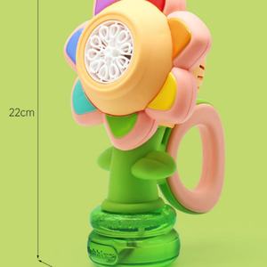 Máquina de Burbujas Eléctrica, Fabricante de Burbujas de Plástico Resistente para Niños, Máquina de Burbujas con Forma de Girasol - Product Image 5