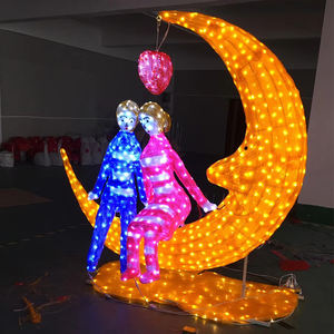 크리스마스 3D 달 눈송이 야외 조명 휴일 거리 상업 장식 큰 사용자 정의 조각 금속 모티프 조명 - Product Image 6