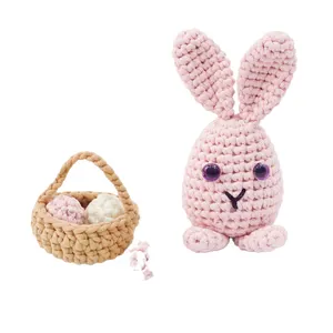 Crochet Kit Rabbit for Beginners - Crochet Starter Kit with Step-by-Step Tutorials for Adults and Kids, DIY Knitting Supplies