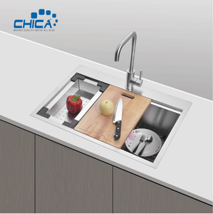 Bán Hot bạc trắng SUS304 thép không gỉ bát đơn bồn rửa nhà bếp handmade trên counter nhà bếp bồn rửa - Product Image 6