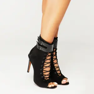 מגפי ג 'אז שחור עקבים גבוהים נעלי ריקוד נעליים מודרניות במה נעלי נשים מקצועי לטיני ריקוד חם - Product Image 2