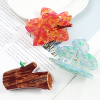 Pinces à cheveux en acrylique ZOYU, motif feuille d'érable, 7,5 cm, pinces à cheveux en forme de requin, accessoires pour cheveux européens-américains pour filles