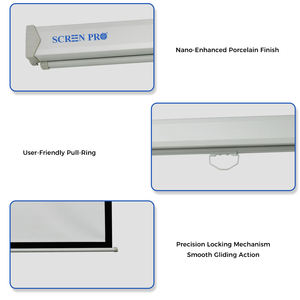 Pantalla de Proyección Manual SCREEN PRO SRC con Amortiguación, Retracción Lenta, Autobloqueo, Anti-Enrollamiento, Color Gris, Fibra de Vidrio - Product Image 5
