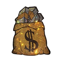 Sac d'argent coloré élégant fer Bling sur strass Motif transferts de chaleur parfait pour les robes de mariée et les accessoires de fête