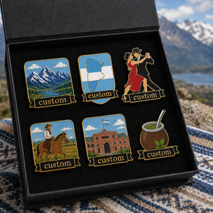 Set de Regalo de Pin Esmaltado Personalizado con Temática Argentina, Pin de Solapa de Tango de las Montañas de los Andes, Souvenir Turístico, Insignia de las Pampas, Venta al por Mayor - Product Image 1