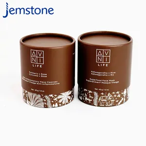 Eco Friendly Custom Biodegradable Sunscreen Face Cream Jar Cosmetics Paper Tube Kraft Round Cylinder Skincare Packaging