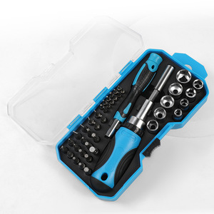 ชุดเครื่องมือไขควง 44 ชิ้น พร้อมหัวไขควงฟิลลิปส์และประแจบล็อก สำหรับซ่อมแซมบ้านและรถยนต์ กล่องเก็บของสีน้ำเงิน - Product Image 2