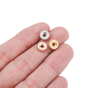 Perles entretoises pour bracelets 8 mm CCB plaqué or rhodié pour la fabrication de bijoux (bracelets et joncs) - Product Image 2