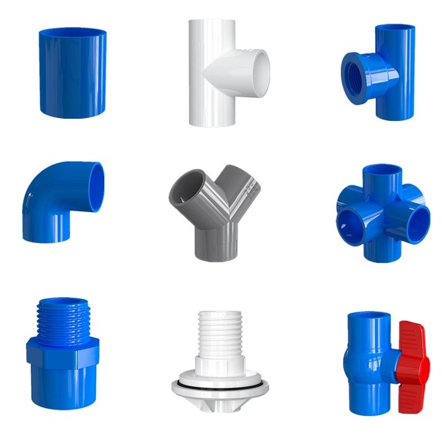 Pvc Pipe Fittings Names Water Supply All Types of Ball Valve 3 6 Way Plastic Joint 45 90 Degree Elbow Flange Tee Reduce Coupling