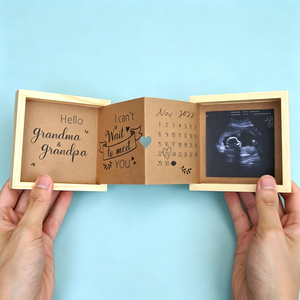 Anuncio de Embarazo para <span class=keywords><strong>Abuelos</strong></span>, Ideas para Anunciar la Nueva Llegada del Bebé, Marco para Ecografía, Caja de Recuerdos de Madera - Product Image 2