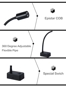 3W Kopfteil Wand leuchte Verstellbarer Schwanenhals Wand leuchte <span class=keywords><strong>LED</strong></span> Wand leuchte Nachttisch Lese lampe Für Hotel - Product Image 2