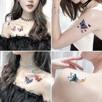 Autocollant de fleur de lotus de 9x19cm, fleur de rose de papillon, de jambe, de cuisse, de fleur de lotus, tatouage imperm￩able, autocollants de bras 3d, offre sp￩ciale