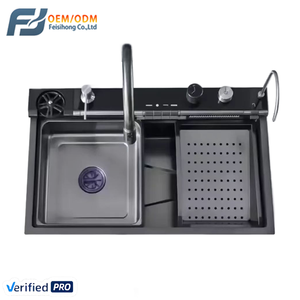 Fsh 2025 thép không gỉ Bồn Rửa Nhà Bếp OEM Chức năng hiển thị kỹ thuật số <span class=keywords><strong>LED</strong></span> hiện đại máy rửa chén vòi nước với các tính năng thông minh - Product Image 1