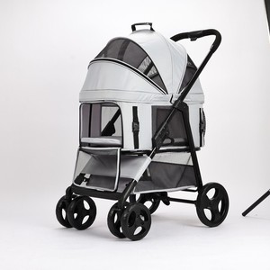 Promotion : Poussette pliable grande capacité pour animaux de compagnie, idéale pour chats et chiots de petite et moyenne taille, transport en voiture, en plastique, neutre - Product Image 3