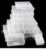 Boîte de rangement pliable en plastique PP transparente à 6 compartiments pour ongles/perles/bijoux/petites pièces, sans BPA