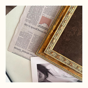 Buena calidad Vintage pared colgante gran tamaño oro pintura marco personalizar collar estante de exhibición - Product Image 3