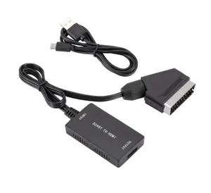 2023 Hot selling 2021 New SCART to HDMI-compatible Converter Scaler Adapter Compatible 1080P Output