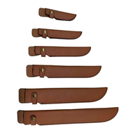 Étui à couteau en cuir, marque OEM d'origine, étui en cuir marron classique pour couteau à lame fixe |   Fait main avec fermeture à boucle
