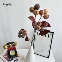 Kunstmatige Herfstbesstelen Groothandel Kunstmatige Gedroogde Fruittakken 55cm Bessen Rechtstreeks van de Fabriek voor Bruiloftdecoratie QYYN-1029