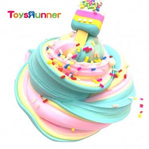 Mixing Color Ice Cream Soft Toy Clay Silicone Slime Slices Sprinkles Foam <b>Beads</b> Sweets Butter Fluffy Stress Relief for Kids - Product Image 3