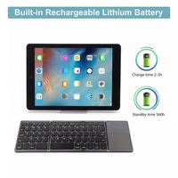 Clavier mini pliable sans fil pour ordinateur portable et tablette, interface USB-C, pavé tactile, design ultra fin, touches multimédias étanches, nouveau