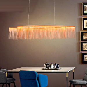 Tassels Chandeliers Aluminum Steel Chain Tassel Pendant Light for Living Room Restaurant - Product Image 6